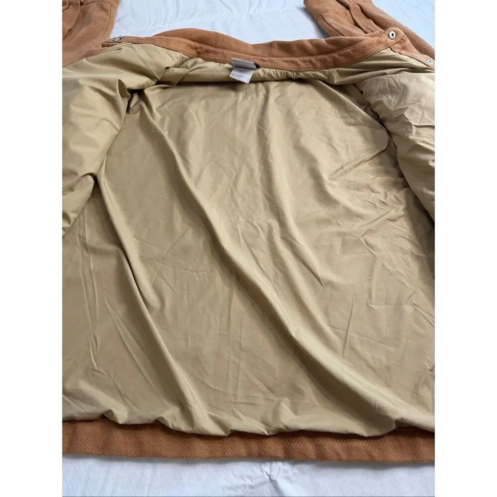 The North Face Heavyweight Shirt Jacket Shacket Snap Front Camel Brown Sz Large